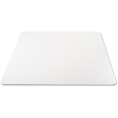 Deflecto EconoMat Chair Mat - Carpeted Floor - 53" (1346.20 mm) Length x 45" (1143 mm) Width x 0.063" (1.59 mm) Thickness - Rectangular - Polycarbonate - Clear - 1 Each STUDDED FOR ALL PILES 