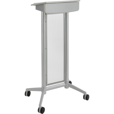 Safco Impromptu Lectern - Rectangle Top - 46.5" (1181.10 mm) Height x 26.5" (673.10 mm) Width x 18.8" (476.25 mm) Depth - Presentation - Assembly Required - Gray, Powder Coated - 1 Each  