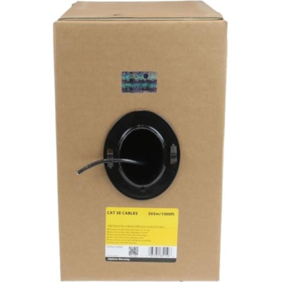 StarTech.com Bulk Cat 5e Ethernet Cable - 1000 ft. (304,8m) - Solid - CMR-Rated - Black  - 1000 ft. (304,8m) Black 4 Pair UTP Cat5e cable for 1000 Mbps networks - High-quality copper conductors - Keep Near End Crosstalk (NEXT) within acceptable limits - For where CMR fire rating is required - 350 MH ions in applications requiring  CMR-rated cable - B