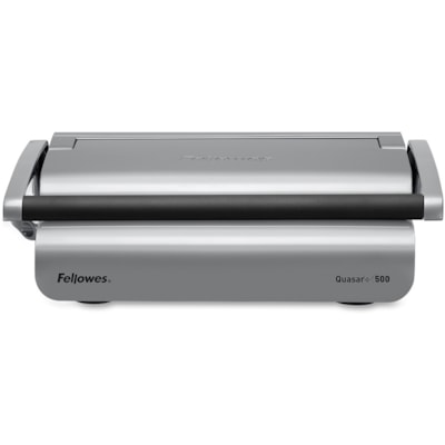 Fellowes Quasar(tm)+ 500 Comb Binding Machine w/ Starter Kit - CombBind - 500 Sheet(s) Bind - 25 Punch - 5.13" (130.30 mm) Height x 18.13" (460.50 mm) Width x 15.38" (390.65 mm) Depth - Metallic Silver, Black MANUAL BIND MACH LTR SIZE BLK 18 1/10"W X 15 2/5"D X5 1/10"H