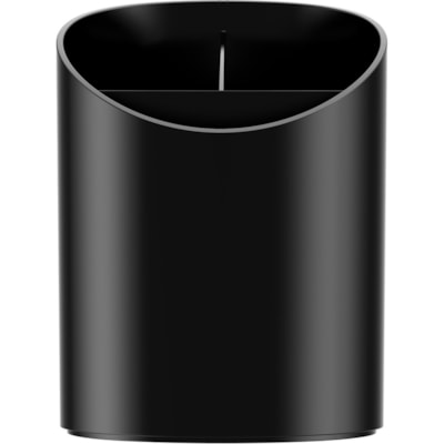 Deflecto Sustainable Office Recycled Large Pencil Cup - 5.63" (142.90 mm) Height x 4.38" (111.13 mm) Width x 4.38" (111.25 mm) Length - Black - 1 Each MADE FROM 30%RECYCLED MATERIAL FULLY RECYCLABLE  BLACK