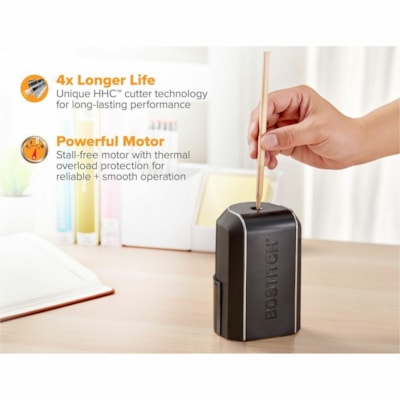 Bostitch Vertical Electric Pencil Sharpener - Desktop - 1 Hole(s) - Black - 1 Each ELECTRIC  PRECISE SHARPENING EASY TO CLEAN  BLACK