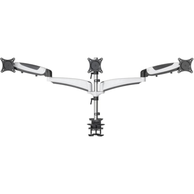 Amer Mounts Hydra3 Clamp Mount for Flat Panel Display, Curved Screen Display - Black, Chrome, White - Height Adjustable - 3 Display(s) Supported - 15" to 28" Screen Support - 52.91 lb (24000 g) Load Capacity - 100 x 100, 75 x 75 - VESA Mount Compatible - Steel, Aluminum Alloy, Plastic - 1 CULATING ARMS 