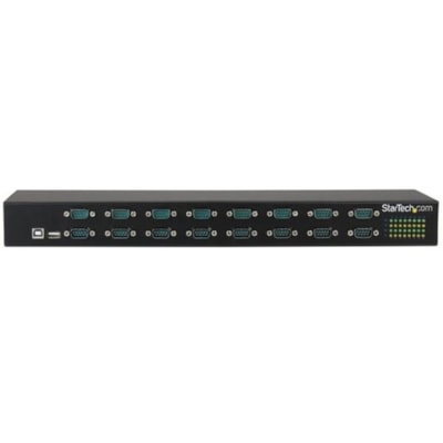 StarTech.com USB to Serial Hub - 16 Port - COM Port Retention - Rack Mount and Daisy Chainable - USB to RS232 Hub - Convert a USB port into 16 RS232 serial ports in an industrial rack-mountable chassis, and daisy chain multiple hubs for a scalable solution - 16-Port USB-to-Serial Adapter Hub - USB t 32 serial ports in an industri al rack-mountable ch