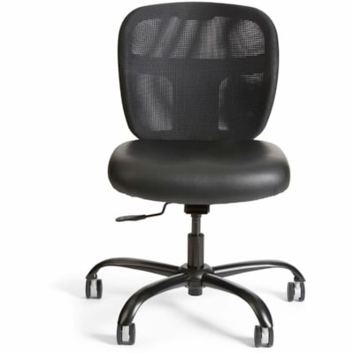 Safco Vue Intensive-use Mesh Task Chair - Black Seat Color - Vinyl Seat Material - Nylon Back Material - 5-star Base - 1 Each 24/7 USE  500 LB CAPACITY MESH BACK  BLACK VINYL SEAT