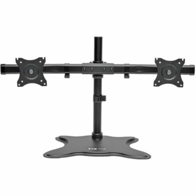 Tripp Lite series Dual-Monitor Desktop Mount Stand for 13" to 27" Flat-Screen Displays - Up to 27" Screen Support - 52 lb (23586.80 g) Load Capacity - 46" (1168.40 mm) Height x 80.50" (2044.70 mm) Width x 25.40" (645.16 mm) Depth - Desktop - Steel - Black Mounting arms adjust independe ntly for viewing ang