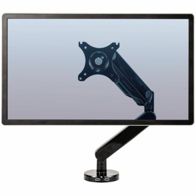 Fellowes Platinum Series Single Monitor Arm - Height Adjustable - 1 Display(s) Supported - 19.7" to 32" Screen Support - 17.60 lb (7983.23 g) Load Capacity - 75 x 75, 100 x 100 - VESA Mount Compatible - Steel - 1 Unit 2 USBPORTS.CLAMP/GROMMET MOUNT HOLDS 30"/20 LBS MONITOR
