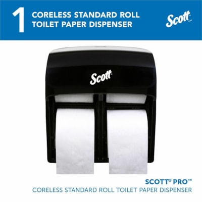 Scott - Distributeur de mouchoirs Pro - Dispenser Noir Rouleau - hauteur de 12,75 po (323,85 mm) x largeur de 11,25 po (285,75 mm) x profondeur de 6,19 po (157,23 mm) - Plastique - Compacte, Résistants - 1 chaque  