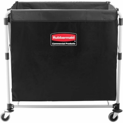 Rubbermaid Commercial Collapsible X Cart, 8 Bushels, Single Stream, Black - 220 lb (99790.32 g) Capacity - Powder Coated Steel Frame - Black 8 BUSHEL 
