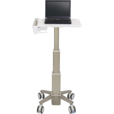 Ergotron CareFit Slim Laptop Cart - 12 lb (5443.11 g) Capacity - 4 Casters - 4" (101.60 mm) Caster Size - Plastic, Zinc Plated Steel, Aluminum - White, Warm Gray - 17.3" Screen Supported im Medical Laptop Cart  non-po wered - White  Warm