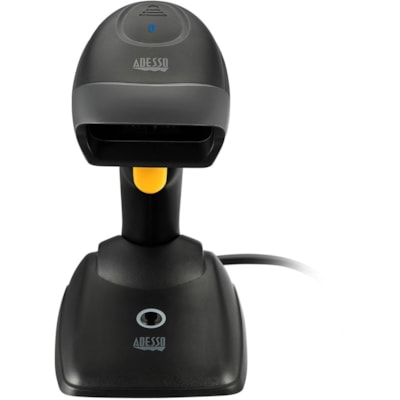 Adesso NUSCAN 2500TB Bluetooth Spill Resistant Antimicrobial 2D Barcode Scanner - Wireless Connectivity - 12" (304.80 mm) Scan Distance - 1D, 2D - CMOS - Bluetooth - USB - Black - USB - Logistics, Warehouse, Library, Healthcare, Retail ld 2D Barcode Scanner 