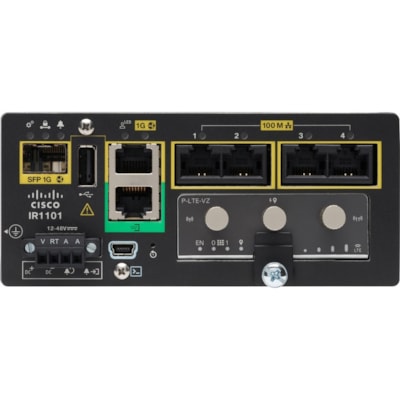 Cisco IR1101 Integrated Services Router Rugged - 5 Ports - 5 RJ-45 Port(s) - Management Port - 2 - Gigabit Ethernet - Wall Mountable - 5 Year TED 