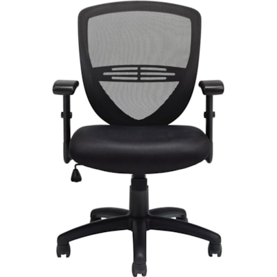 Offices to Go® Petra Tilter Chair - Black Fabric Seat - Black Mesh Fabric Back - Medium Back - 5-star Base - Black - 1 Each MESH BACK TILTER BLACK FABRIC