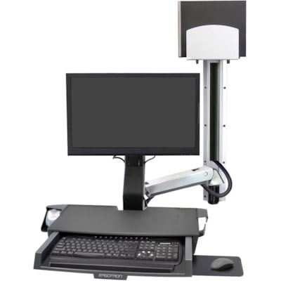 Ergotron StyleView Wall Mount for Monitor, Keyboard, Bar Code Scanner, CPU, Mouse, Wrist Rest - Polished Aluminum - 1 Display(s) Supported - 24" Screen Support - 31.97 lb (14500 g) Load Capacity - 75 x 75, 100 x 100 - Aluminum, Plastic FACE  PRE-CONFIGURATION  MEDIU M CPU HOLDER  INCLUD