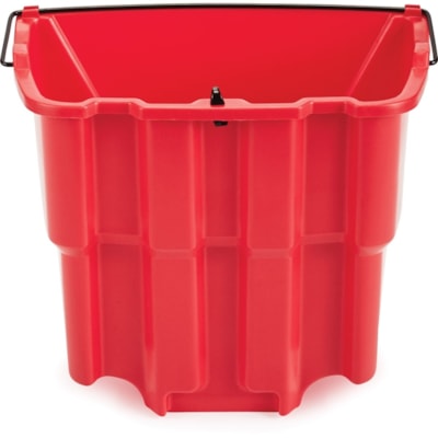 Rubbermaid Commercial WaveBrake 18 QT Dirty Water Bucket - 17.03 L - 14" (355.60 mm) x 9.75" (247.65 mm) - Plastic - Red - 1 Each RED  18QT 