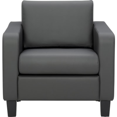 Offices to Go® Suburb Sofa Series - Four-legged Base - Charcoal, Gray - Bonded Leather, Luxhide, Leather - 1 Each BONDED LEATHER  CHARCOAL 