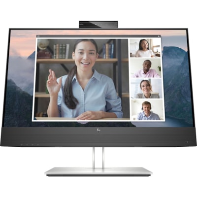 HP E24mv G4 24" Class Webcam Full HD LCD Monitor - 16:9 - Black, Silver - 23.8" Viewable - In-plane Switching (IPS) Technology - 1920 x 1080 - 250 cd/m² - 5 ms - 60 Hz Refresh Rate - Speakers - HDMI - VGA - DisplayPort - USB Hub  