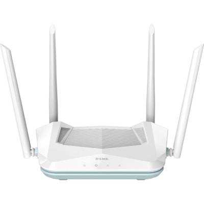 D-Link EAGLE PRO AI R15 Wi-Fi 6 IEEE 802.11ax Ethernet Wireless Router - Dual Band - 2.40 GHz ISM Band - 5 GHz UNII Band - 4 x Antenna(4 x External) - 192 MB/s Wireless Speed - 3 x Network Port - 1 x Broadband Port - Gigabit Ethernet - Desktop ER 