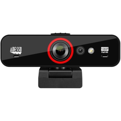Adesso - Webcam CyberTrack F1 - 2,1 Mégapixels - 30 fps - USB 2.0 - 1 chaque - 1920 x 1080 Vidéo - CMOS Capteur - Focale fixe - 120° Angle - Microphone - Pour Moniteur, Ordinateur portable, Téléviseur - Windows 10 NDOWS HELLO FACE RECOGNITION B UILD-IN ADJUSTABLE F