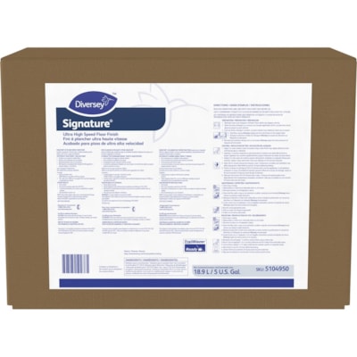 Diversey Signature UHS Floor Finish - 18.93 L - Ammonia Scent - Durable - White - 1 Box  