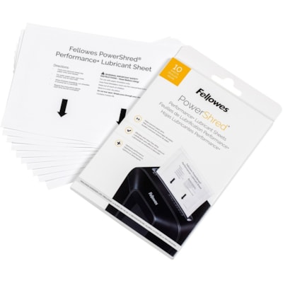 Fellowes Powershred Performance+ Lubricant Sheets - Dust Retention - White WHITE LUBRICANT SHEETS 