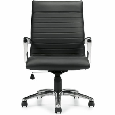 Offices To Go Ultra | High Back Tilter With Arms - Black Luxhide, Bonded Leather Seat - Black Luxhide, Bonded Leather Back - High Back - 5-star Base - Armrest  