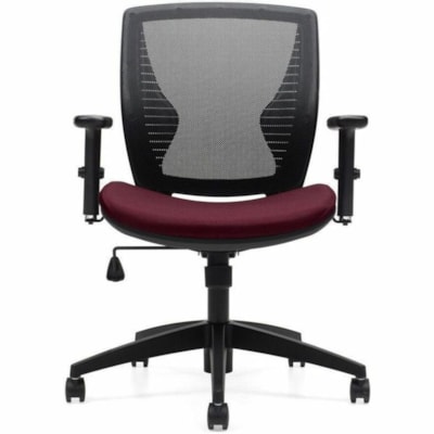 Offices To Go Stradic Chair - Black Seat Color - Quilted Fabric Seat Material - Black Back Color - Mesh Back Material - Mid Back - Armrest QUILT FABRIC  BLACK 
