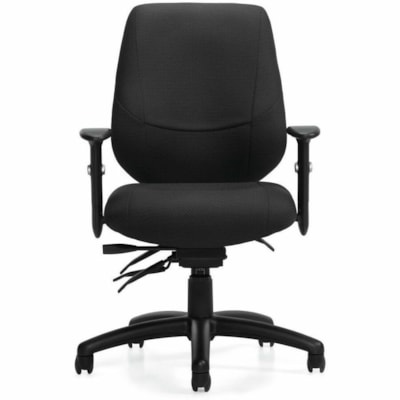 Offices To Go Six 31 | Medium Back Multi-Tilter - Black Seat Color - Quilted Fabric Seat Material - Black Back Color - Quilted Fabric Back Material - Medium Back - 5-star Base - Armrest MEDIUM BACK BLACK QUILT FABRIC 