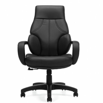 Global Kazan | High Back Tilter - Black Frame - High Back - 5-star Base - Black - Luxhide, Bonded Leather - Armrest - 1 HIGH BACK LUXHIDE BONDED LEATHER