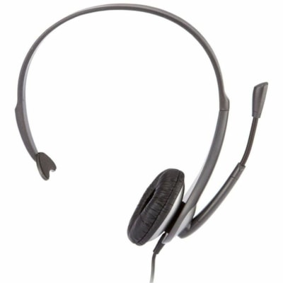 Cyber Acoustics AC-104 Headset - Mono - Wired - 20 Hz to 20 kHz - Over-the-head, On-ear - Monaural - Supra-aural - Noise Cancelling Microphone 3.5MM 7FT LEATHERETTE CYBER ACOUSTICS