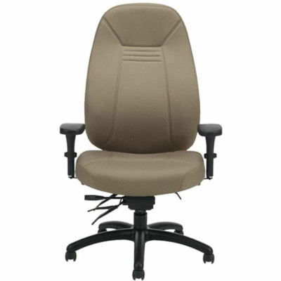 Global Chair - Fabric Seat Material - Fabric, Hardwood Back Material - Black Frame Color - High Back - Beige - Plastic, Wood - 1 HIGH BACK MULTI-TILTER TERRACE FABRIC  HAZE