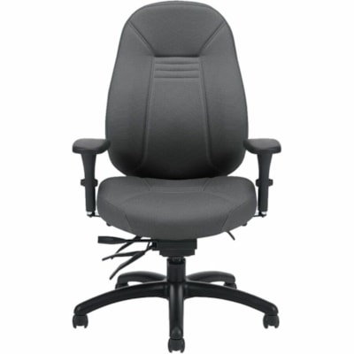 Global ObusForme Comfort Multi-Tilter Chairs - Fabric Seat Material - Gray Back Color - Fabric, Hardwood Back Material - Black Frame Color - Ironwork - Plastic, Wood, Fabric OBUSFORME MID-BACK TERRACE FABRIC  IRONWORK
