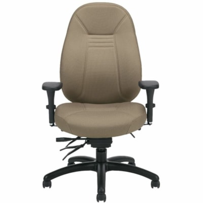 Global ObusForme Comfort Multi-Tilter Chairs - Fabric Seat Material - Fabric, Hardwood Back Material - Black Frame Color - Haze - Plastic, Wood, Fabric OBUSFORME MID-BACK TERRACE FABRIC  HAZE