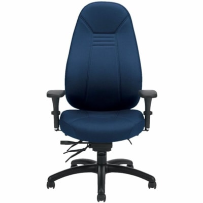 Global ObusForme Comfort Multi-Tilter Chairs, With Schukra - Fabric Seat Material - Blue Back Color - Fabric, Hardwood Back Material - Black Frame Color - Twilight - Fabric, Plastic, Wood HIGH BACK MULTI-TILT W/SCHUKRA TERRACE FABRIC  TWILIGHT