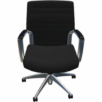 Global - Global Accord Siège à basculement à dossier moyen rembourré - Vinyle, Bois de feuillu Seat Material - Maille, Vinyle Back Material - Frame Color Aluminium - Dossier mi-dos - Noir - Métal - Accoudoir FAUTEUIL BASCULANT à DM ALLANTE FREE  ENCRE