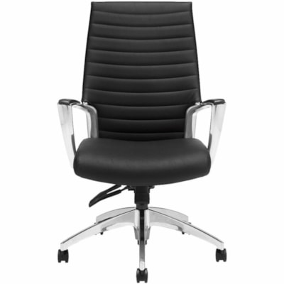 Global Accord High-Back Tilter Executive Chair, Black Ink Allante-FRee Vinyl Fabric - Vinyl Seat Material - Black Back Color - Vinyl Back Material - Black Frame Color - High Back - Black - Vinyl - Armrest ALLANTE FREE FABRIC  INK 