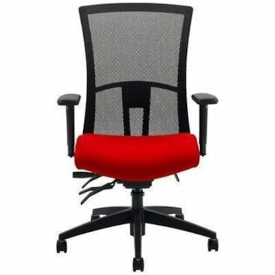 Global Chair - Candy Apple Seat Color - Black Back Color - Mesh Back Material - Black Frame Color - High Back IMPRINT GR 4 CANDY APPLE IM74 