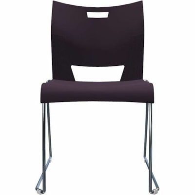 Global Duet Armless Chair, Polypropylene Seat & Back(6621) - Eggplant Seat Color - Resin, Polypropylene Seat Material - Plastic, Polypropylene, Resin Back Material - Chrome Frame Color - Steel Frame Material - Low Back - Sled Base - Chrome, Eggplant - Plastic - 1 / Unit POLYPROPYLENE SEAT & BACK 