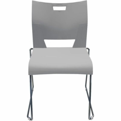 Global Duet Armless Chair, Polypropylene Seat & Back (6621) - Gray, Fog Polypropylene, Resin Seat - Fog Polypropylene, Plastic, Resin Back - Chrome Frame - Low Back - Sled Base - Chrome, Gray, Fog Gray - Plastic - 1 Unit POLYPROPYLENE SEAT & BACK 