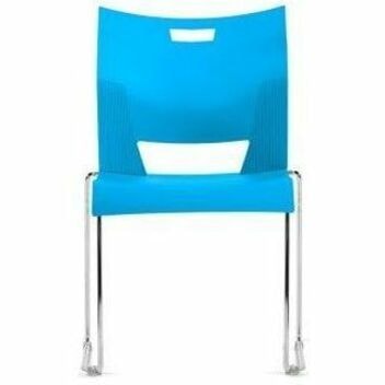 Global Duet Chair - Polypropylene Seat Material - Polypropylene Back Material - Chrome Steel Frame Material - Sled Base - Buzz Blue POLYPROPYLENE SEAT & BACK 