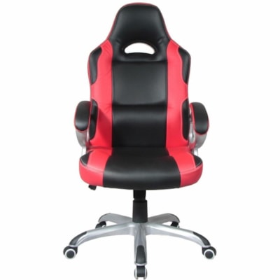 TygerClaw Executive High-Back Gaming-Style Chair, Black/Red - Polyurethane Seat Material - Black Back Color - Polyurethane Back Material - Silver Frame Color - High Back - Black, Red - Polyurethane - Armrest Gaming Style Chair Black and R ed