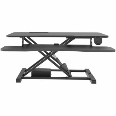 Rocelco 37-2/5" Electric Desk Riser - 33 lb (14968.55 g) Load Capacity - 19.70" (500.38 mm) Height x 37.40" (949.96 mm) Width x 27.50" (698.50 mm) Depth - Desktop, Tabletop, Freestanding - Matte - Medium Density Fiberboard (MDF), Steel, Metal, Particleboard - Black - For Notebook, Keyboard, Monitor, iser/Standing Desk Converter 