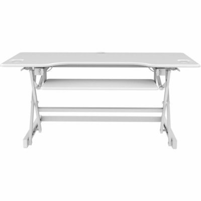 Rocelco 46"W-20"H Deluxe Adjustable Desk Riser - 45 lb (20411.66 g) Load Capacity - 20" (508 mm) Height x 46" (1168.40 mm) Width - Desk - Matte - Steel, Laminate, Medium Density Fiberboard (MDF), Metal - White - For Multipurpose, Computer, Monitor, Notebook, Commercial - Keyboard Tray, Ergonomic, Gr table Desk Riser 