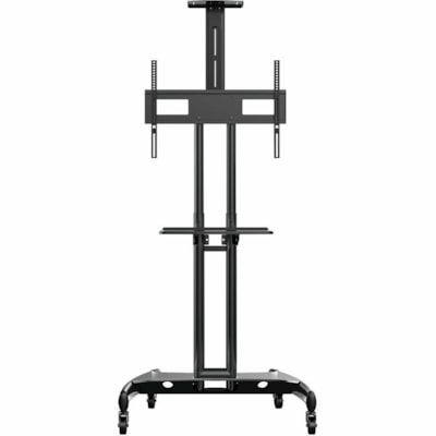 Rocelco 32"-70" TV Mobile TV Cart with A/V Component/Webcam Shelf - 100 lb (45359.24 g) Capacity - 2.50" (63.50 mm) Caster Size - Steel Frame - Black - 32" to 70" Screen Supported art with A/V Component/Webcam Shelf