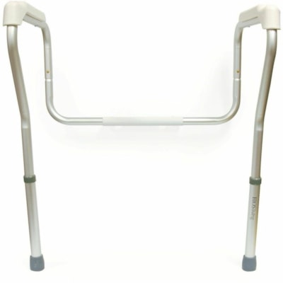 BIOS Living Toilet Safety Frame - 32" (812.80 mm) Height x 25" (635 mm) Width - Silver, White - Aluminum - 1 EAST ASSEMBLY  TOOL FREE WEIGHT CAPACITY 220LBS