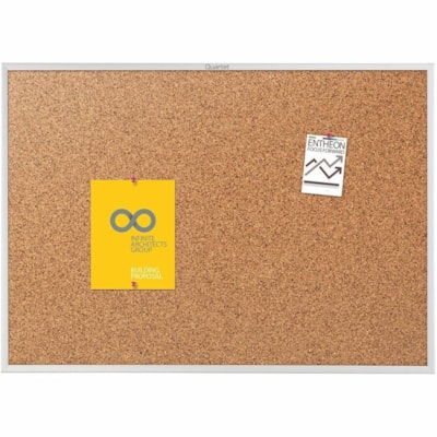 Quartet Standard Cork Bulletin Board, Aluminum Frame, 6' x 4' - 48" (1219.20 mm) Board Height x 72" (1828.80 mm) Board Width x 1.75" (44.45 mm) Board Depth - Brown Cork Surface - Durable, Heavy-gauge, Self-healing - Silver Aluminum Frame - 1 Piece HEAVY GUAGE ANODIZED ALUMINUM FRAME WIDTH 1 1/4" QUARTET