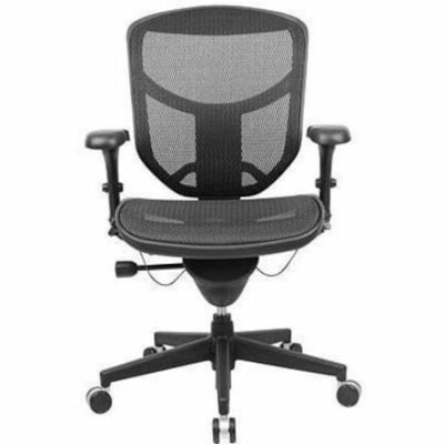 WorkPro PRO Quantum 9000 Series Ergonomic Mesh Mid-Back Chair - Black Seat Color - Mesh Seat Material - Black Back Color - Mesh Back Material - Black Frame Color - Steel Frame Material - Mid Back - 5-star Base - Black - Armrest - 1 Each QUANTUM 9000 SERIES 