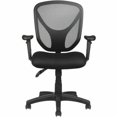 Realspace Chair - Fabric Seat - Black Mesh Back - Black Frame - Mid Back - 5-star Base - Black - Armrest - 1 Each  