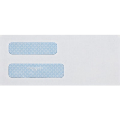 TOPS No. 8-5/8 Double Window Security Tint Envelopes - Double Window - #8 5/8 - 3 5/8" Width x 8 5/8" Length Diameter - 24 lb - Gummed - Wove - 500 / Box - White CHEQUES 3-5/8 X 8-3/8 WHITE 500/BX