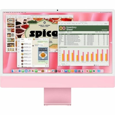 Apple iMac MWUG3LL/A All-in-One Computer - Apple M4 - 16 GB - 256 GB SSD - 24" 4.5K - Desktop - Pink - Apple M4 Chip - 4480 x 2520 - MacOS Sequoia - Apple Octa-core (8 Core) - English (US) Keyboard - IEEE 802.11ax - 143 W  4.5K DISPLAY: APPLE M4 CHIP W ITH 8-CORE CPU AND 8